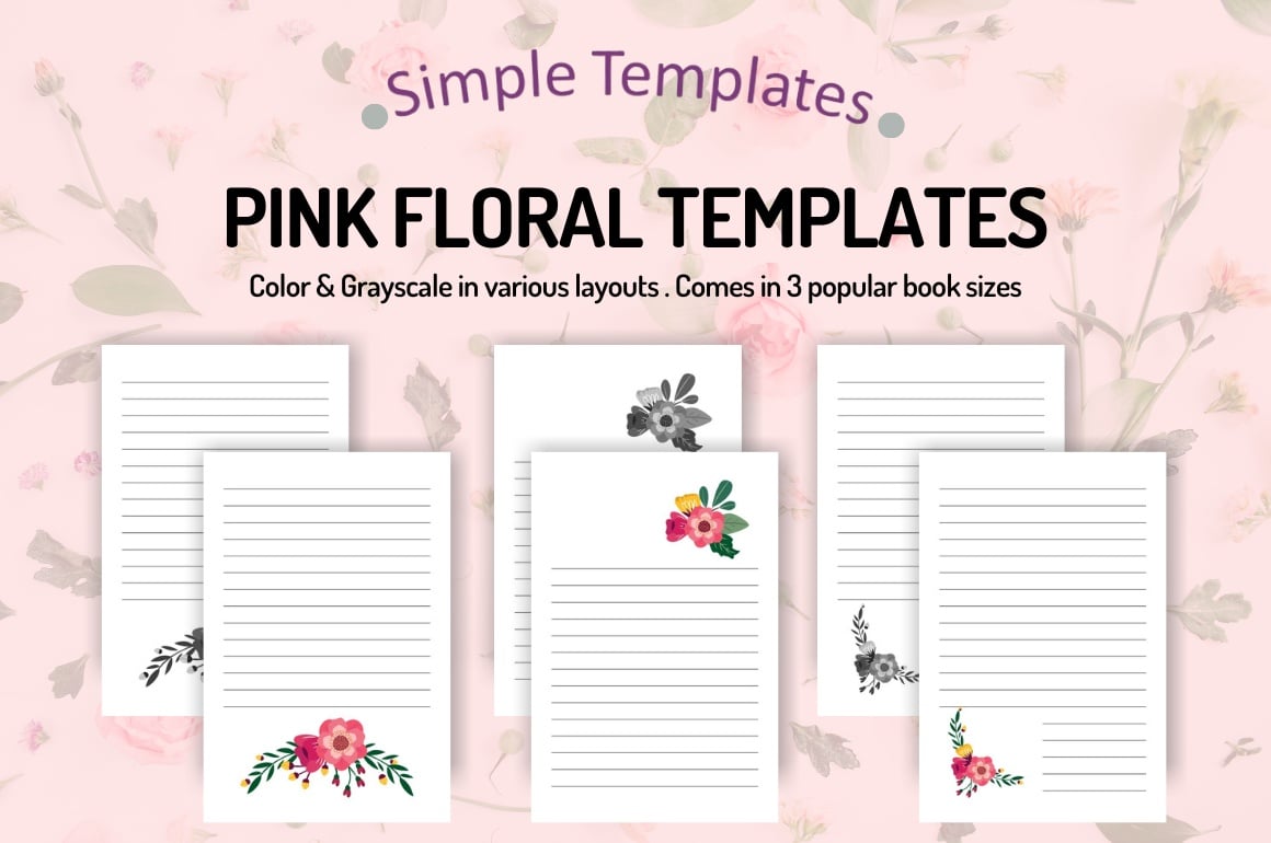 Pink Floral Lined Templates