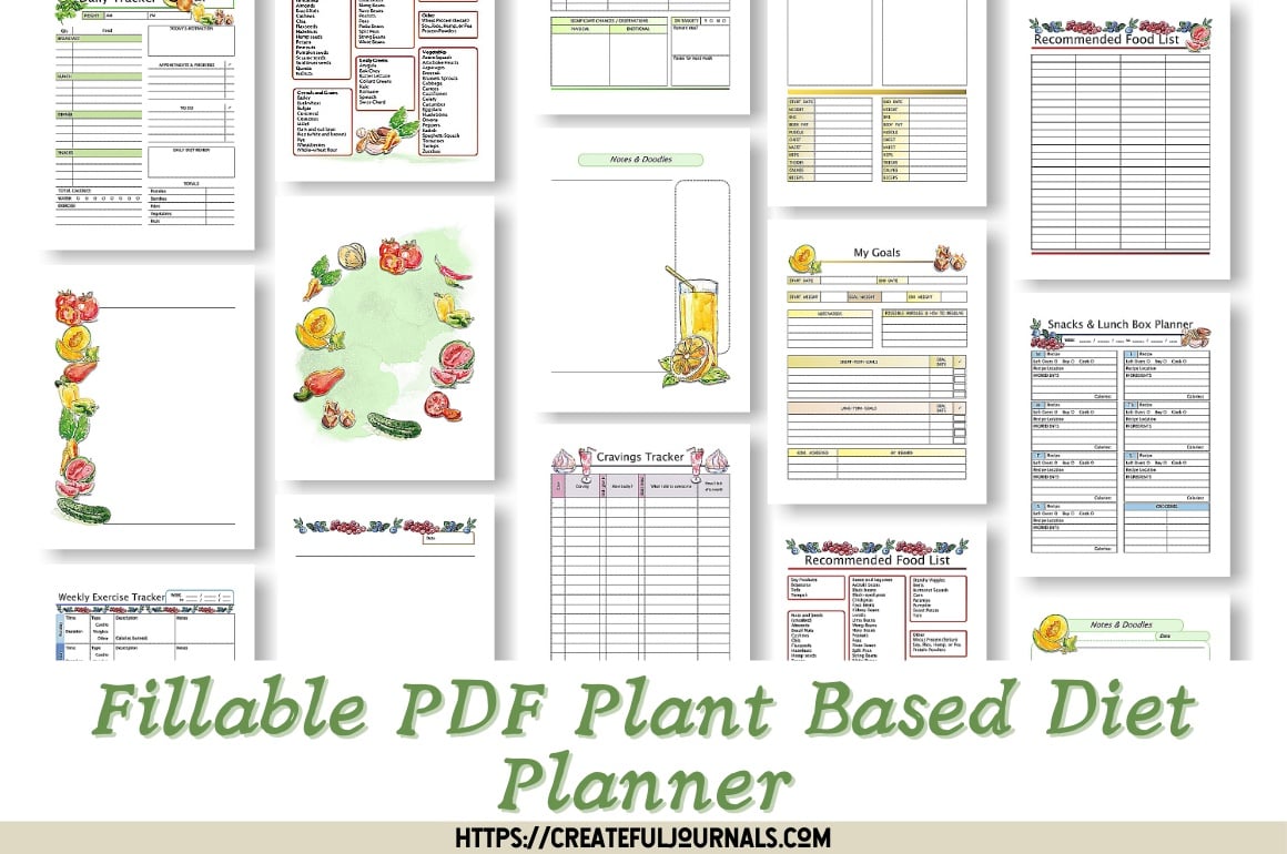 Fillable PDF Plant Based Diet Planner