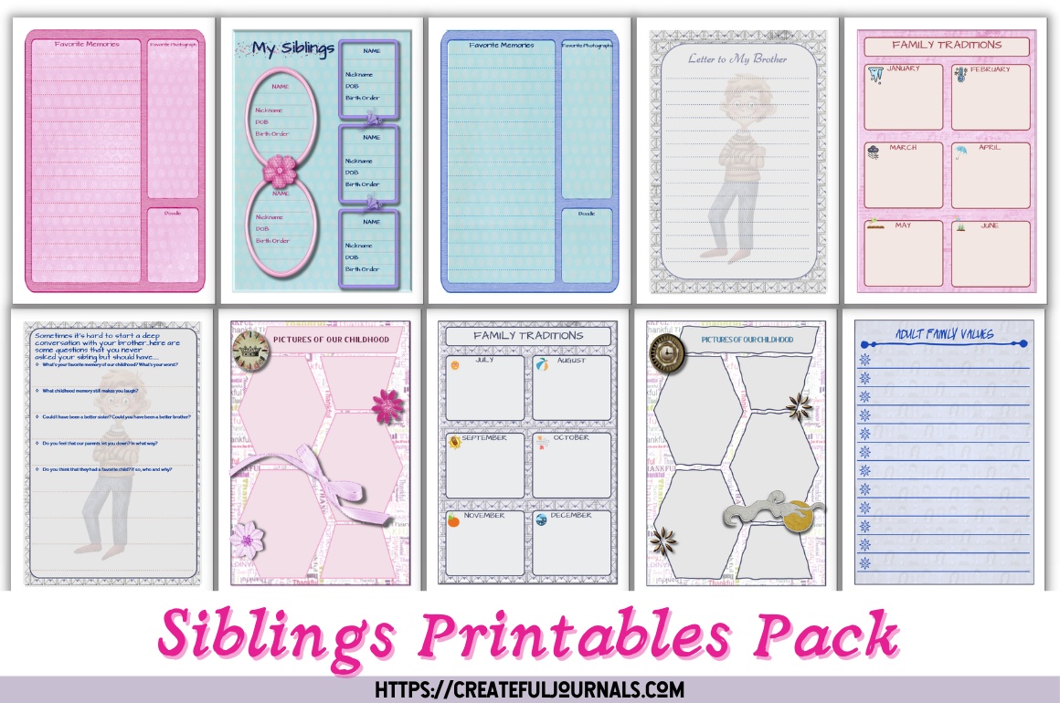My Siblings Printables Pack
