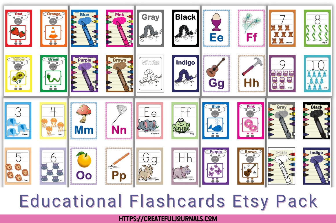 Educational Flashcards Etsy Pack