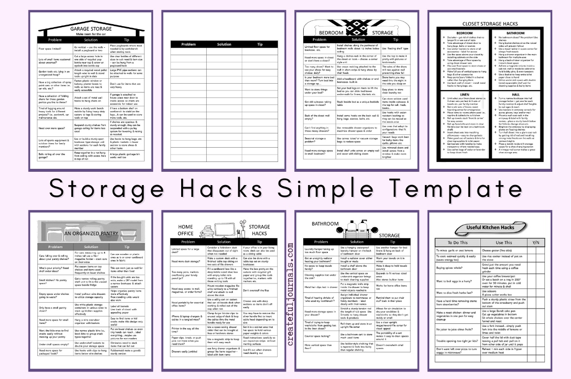 Storage Hacks Simple Templates