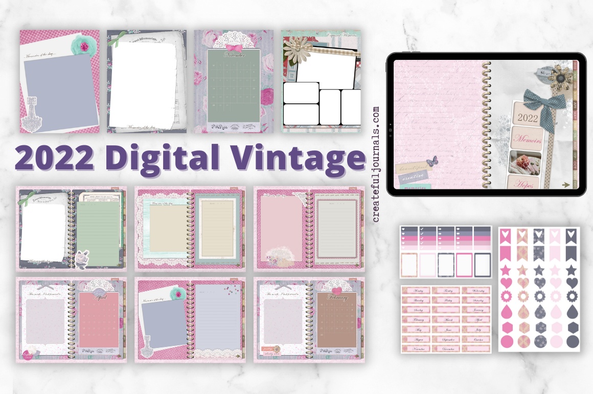 Vintage Digital Planner Pack