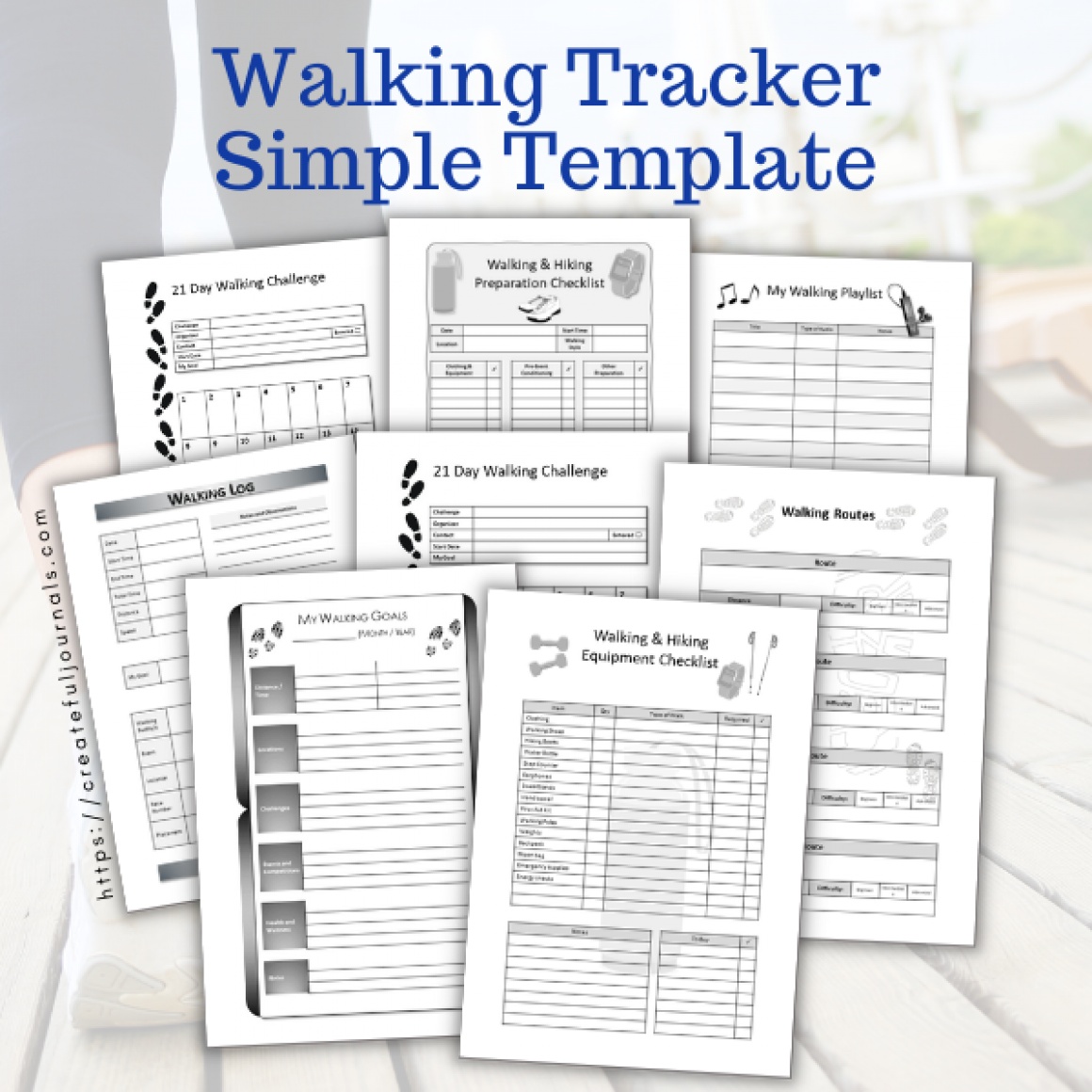 Walking Tracker Simple Templates