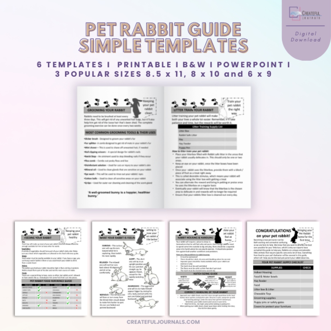Pet Rabbit Guide Simple Templates