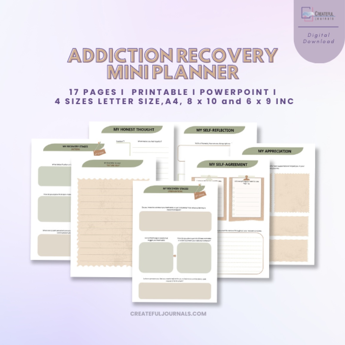 Addiction Recovery Mini Planner