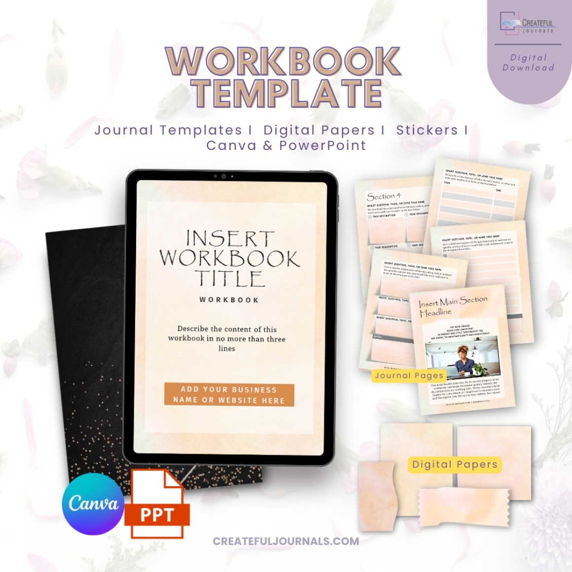 Simple Workbook Template in Powerpoint and Canva