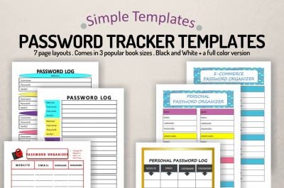 Password Trackers  Simple Templates