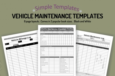 Vehicle Maintenance Simple Templates