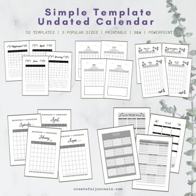 Undated Simple Calendar Templates