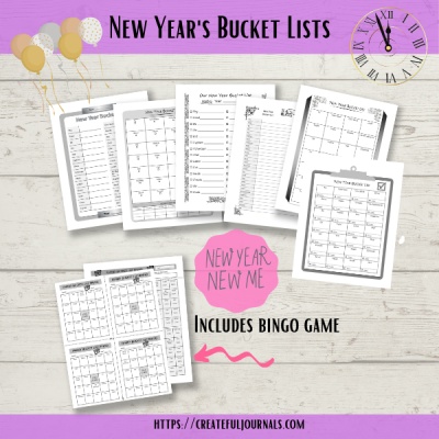 New Year Bucket Lists Simple Templates