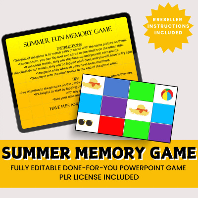 Summer Fun Memory Game
