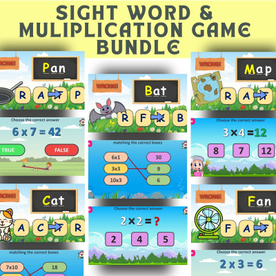 Sight Word & Multiplication Games Bundle