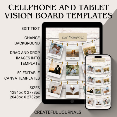 Cellphone and Tablet Vision Board Templates