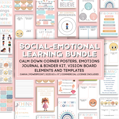 Social Emotional Learning Vision Board Bundle