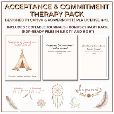 Acceptance & Commitment Therapy Journal and Clipart Pack