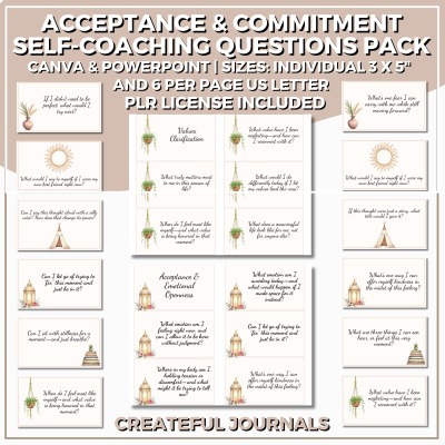 ACT Affirmation Cards & Self-Coaching Questions Pack