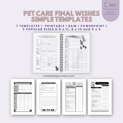 Retirement Sale: ST: Final Wishes Pet Care Simple Templates
