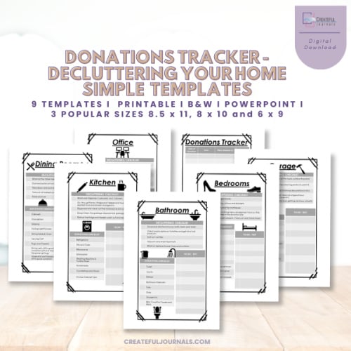 Retirement Sale: ST: Donations Tracker - Decluttering Your Home Simple Templates