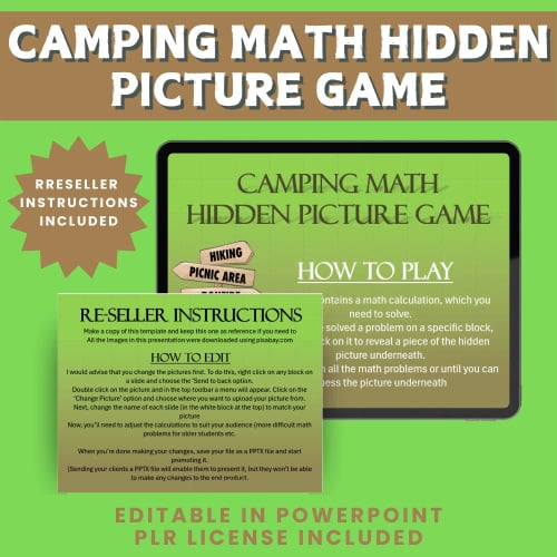 Retirement Sale: Games Camping Math Hidden Picture Game