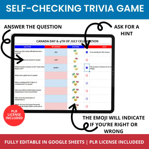 Retirement Sale: Games Self-Checking Trivia Game (Google Sheets)