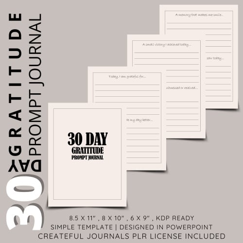 Retirement Sale: ST: 30 Day Gratitude Prompt Journal- Simple Template