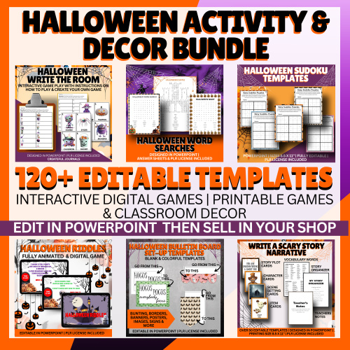 Retirement Sale: Halloween Activity & Decor Bundle Templates