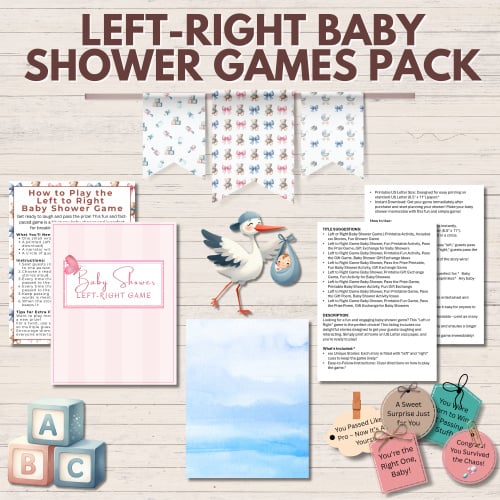 Left to Right Baby Shower Game Pack