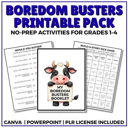 Boredom Busters Printable Pack and Clipart