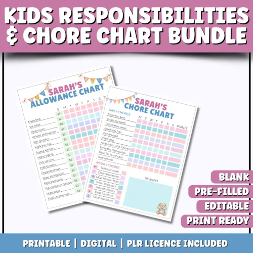 Kids Responsibility & Chore Chart Bundle