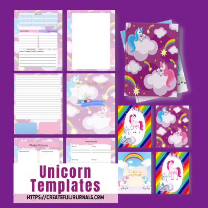 Unicorn Templates - Createful Journals Your Creative Inspiration
