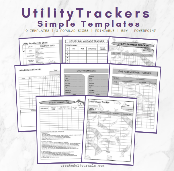 Utility Trackers Simple Templates