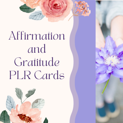 Affirmation and gratitude plr cards, journals and prompts