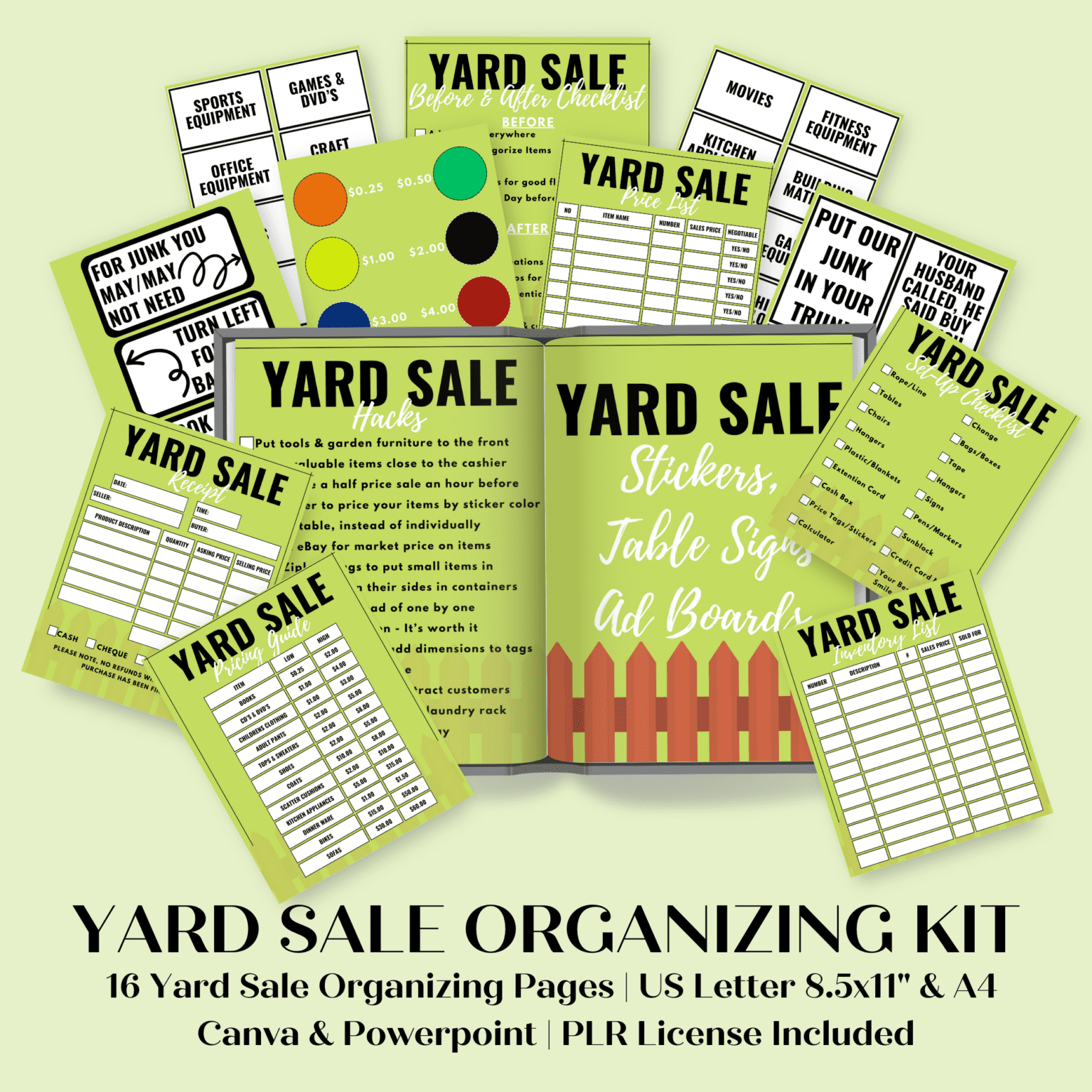 yard sale inventory template Images High Quality Grahic Yard Sale Organizing Kit - Createful Journals Your Creative Inspiration